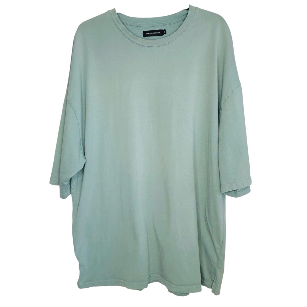 Sampson And Taylor T Shirt Mens XL‎ Green Minimalist Crew Neck Grunge Designer